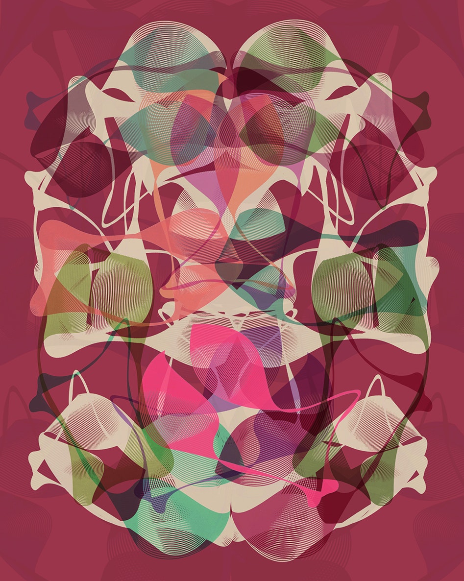 Artwork by Kate Banazi for Noema Magazine's article on artificial intelligence.