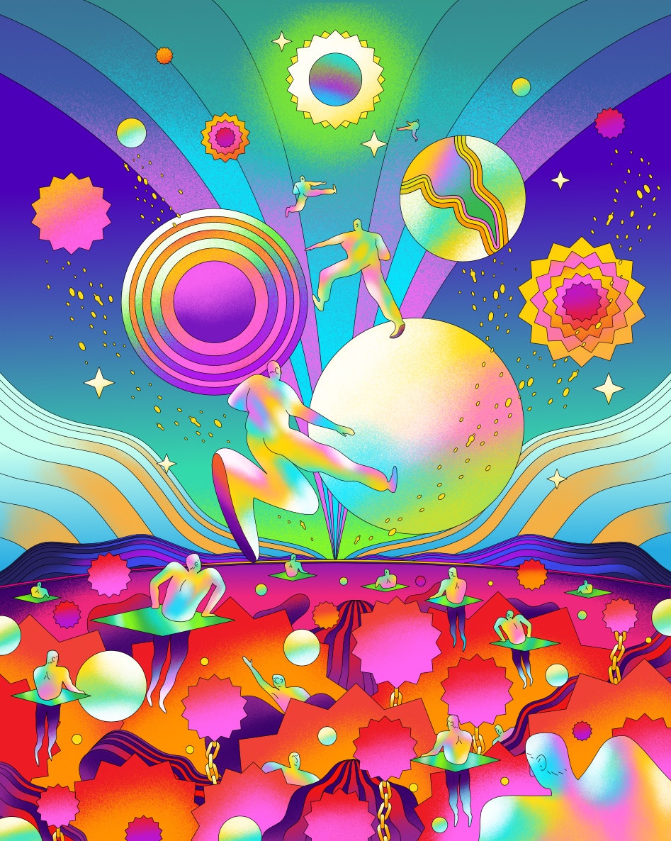 Image by artist Scott Balmer for "The Great Decentralization" by Renee DiResta.